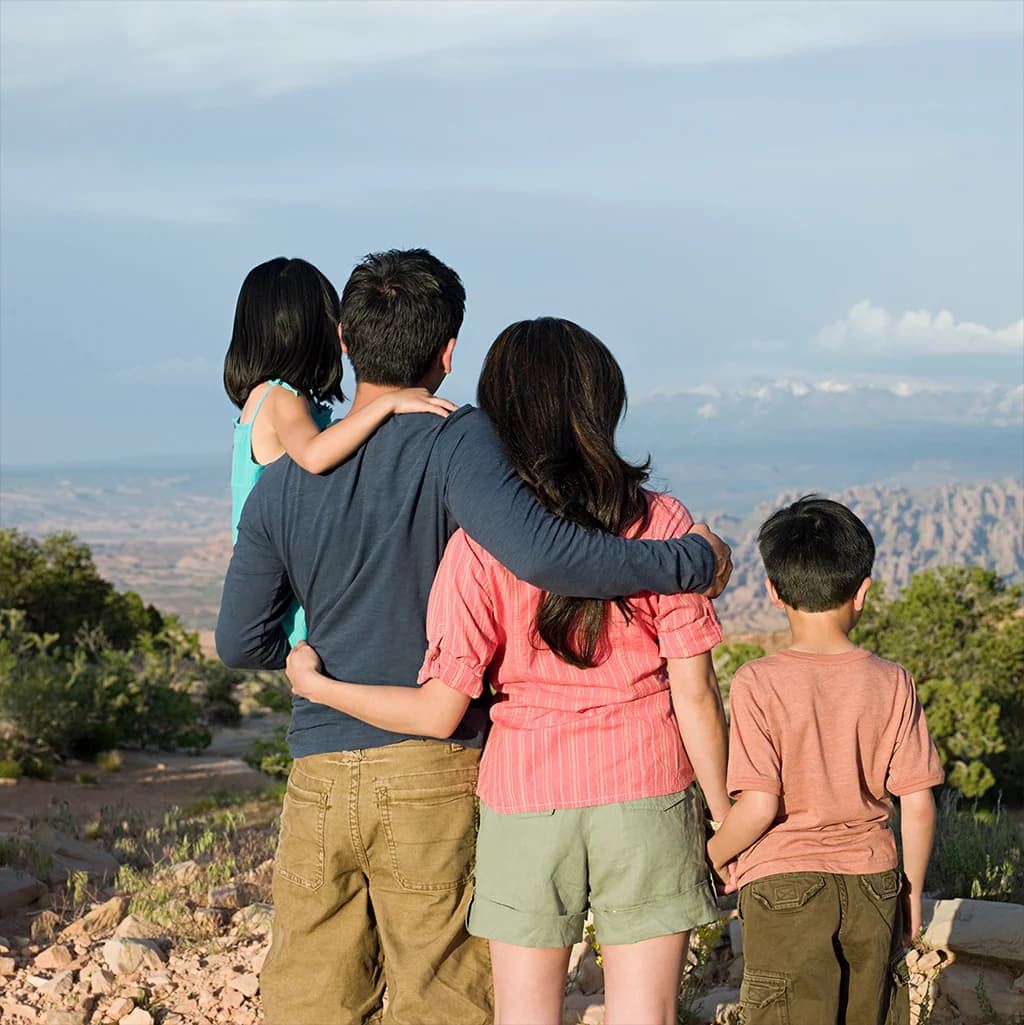 Family looking at the landscape